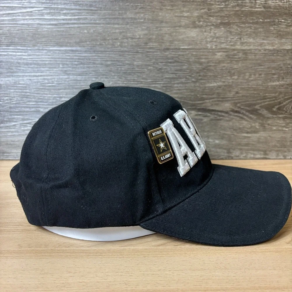 Army Hat Cap Strap Back Black United States Army Strong Adjustable